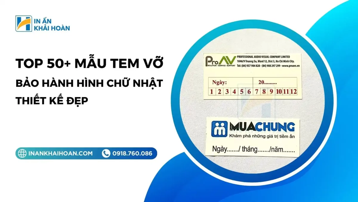 mẫu tem vỡ bảo hành hình chữ nhật