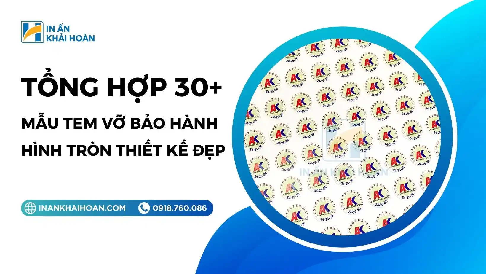 Mẫu tem vỡ bảo hành hình tròn